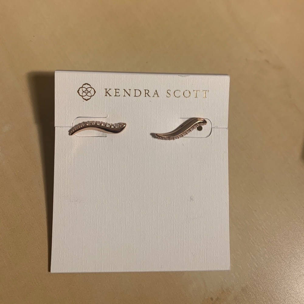 Kendra Scott Pave Crystal Rose Gold Ear Crawlers